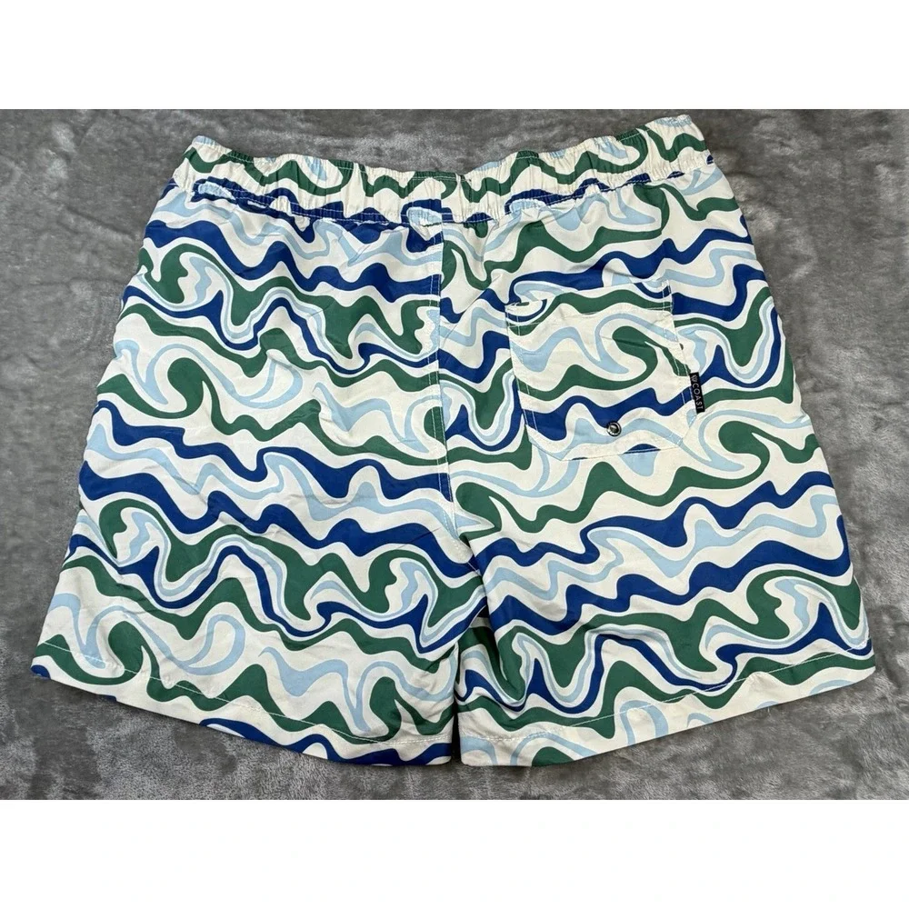 Coast Clothing Co Men's‎ Size Medium Swim Shorts Trunks Blue green white 5.5